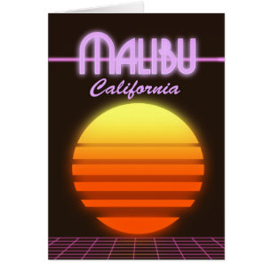 Malibu California Sonnenuntergang Reiseplakat