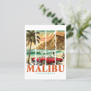 Malibu California - Sportwagen Landschaftliche Küs Postkarte