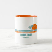 Malibu California Sun Palm Trees Zweifarbige Tasse (Mittel)