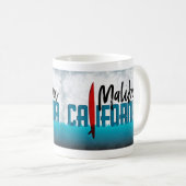 Malibu California Surfboard Surfing Kaffeetasse (VorderseiteRechts)