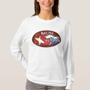 Malibu California Surwellen Kunst Damen hoodie T-Shirt