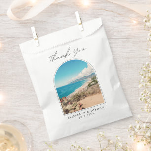 Malibu California Wedding Danke Foto Geschenktütchen