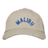 MALIBU DISTRESSED CHINO TWILL CAP BESTICKTE KAPPE (Vorderseite)
