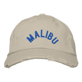 MALIBU DISTRESSED CHINO TWILL CAP BESTICKTE KAPPE