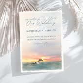 Malibu | Dolphins Beach Watercolor Wedding Einladung