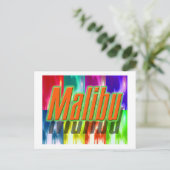 "Malibu" farbenfrohe Palmen Postkarte (Stehend Vorderseite)