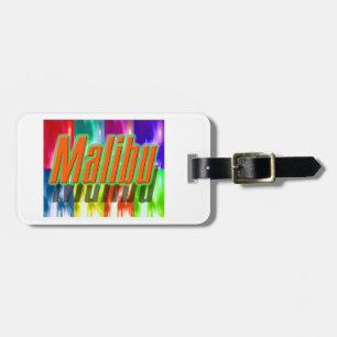 "Malibu" farbenfrohe Palms Gepäckmarke Gepäckanhänger