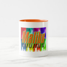 "Malibu" farbenfroher Palms Cup Zweifarbige Tasse