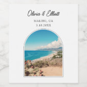 Malibu Gastgeschenk Hochzeit Personalisiert Weinetikett (Einzelnes Label)