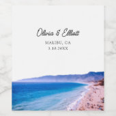 Malibu Gastgeschenk Hochzeit Personalisiert Wine L Weinetikett (Einzelnes Label)