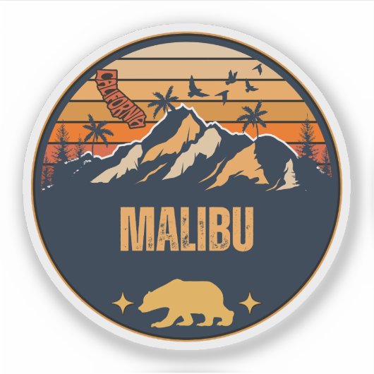 Malibu, Kalifornien Aufkleber (Vorderseite)