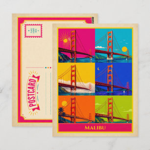 Malibu Kalifornien Golden Gate Bridge Vintage Postkarte
