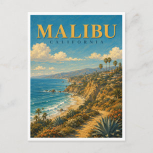 Malibu Kalifornien Küstenklippen GeoSaga Postkarte