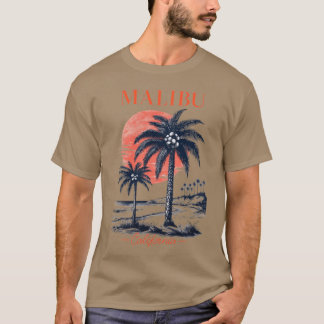 Malibu Kalifornien Retro-Sonnenuntergang Strand Vi T-Shirt