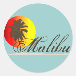 Malibu Kalifornien Souvenir Runder Aufkleber