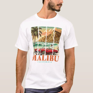 Malibu Kalifornien - Sportwagen mit landschaftlich T-Shirt