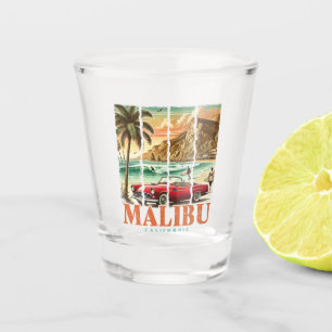Malibu Kalifornien - Sportwagen Panoramablick auf Schnapsglas