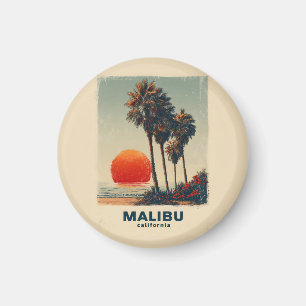 Malibu Kalifornien Vintage-Reiseposter Magnet