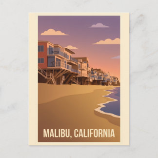 Malibu Kalifornien Vintage-Reiseposter Postkarte