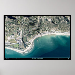 Malibu, kalifornisches Satellitenposter-Foto Poster