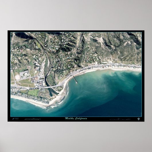 Malibu, kalifornisches Satellitenposter-Foto Poster (Vorne)