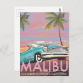 Malibu, Los Angeles, Kalifornien, Reiseplakat Postkarte (Vorne/Hinten)