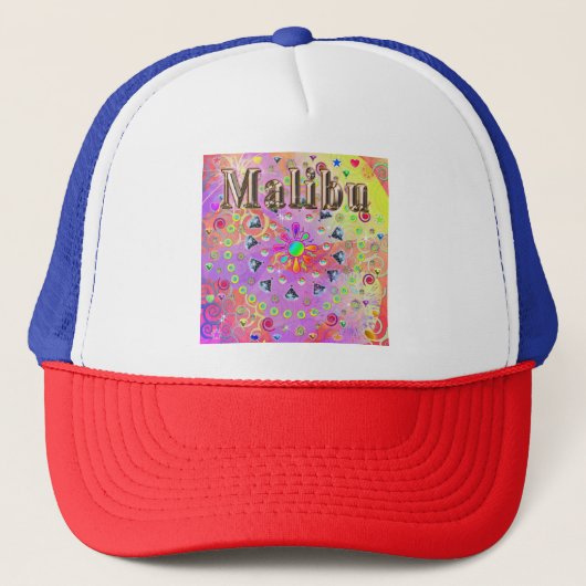Malibu Lucky Golden Hat Truckerkappe (Vorderseite)