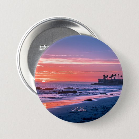 Malibu, malerisches Foto CA Button (Vorne & Hinten)