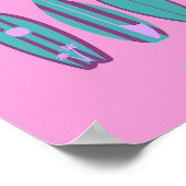 Malibu, Malibu Beach, Kalifornien, Preppy, Pink Poster (Ecke)