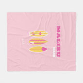 Malibu, Malibu Beach, Preppy, Pink Fleecedecke (Vorderseite (Horizontal))