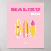 Malibu, Malibu Beach, Preppy, Pink Poster (Vorne)