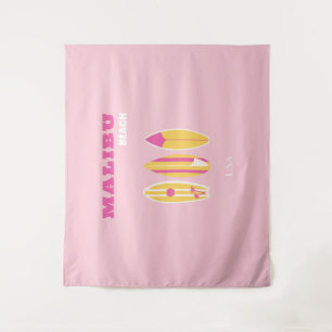 Malibu, Malibu Beach, Preppy, Pink Wandteppich