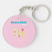 Malibu, Malibu Beach, Preppy, Preppy Girl, Pink Schlüsselanhänger (Rückseite)