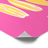 Malibu, Malibu Beach, Travel Art, Preppy, Pink Poster (Ecke)