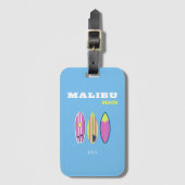 Malibu, Malibu Beach, Tropical, Preppy, Blue Gepäckanhänger (Vorderseite Vertikal)