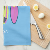 Malibu, Malibu Beach, Tropical, Preppy, Blue Geschirrtuch (Viertel Falte)