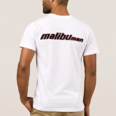 Malibu-Mann-Schwarzes mit roter Kontur T-Shirt (Rückseite)