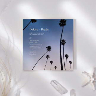 Malibu Palm Trees ・ Einladung Hochzeit ・ Boho Blue