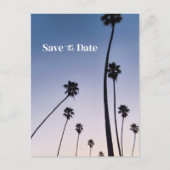 Malibu Palm Trees ・ Save the Date Boho Blue Postkarte (Vorderseite)