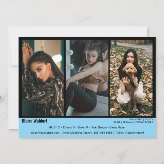 Malibu Ridge 4 | Modellieren von Comp Cards Einladung (Rückseite)