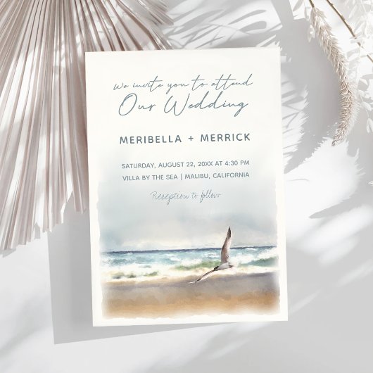 Malibu | Sea Tern Beach Coastal Hochzeit Einladung