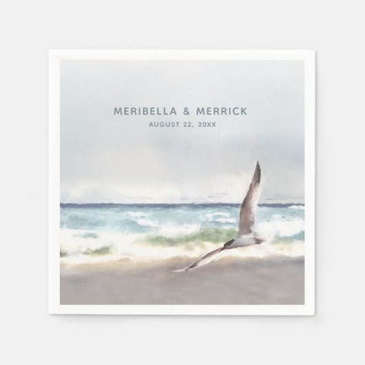 Malibu Sea Tern Coastal Hochzeit Serviette (Vorderseite)