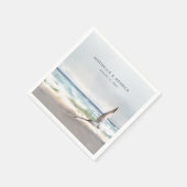 Malibu Sea Tern Coastal Hochzeit Serviette (Ecke)