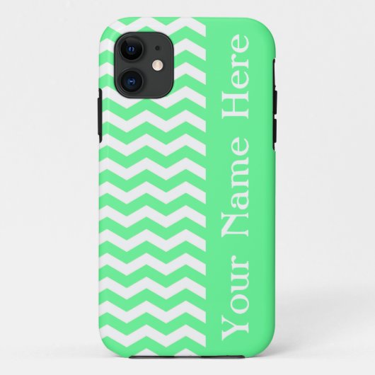 Malibu Seafoam Wave Zickzack mit Namen Case-Mate iPhone Hülle (Rückseite)
