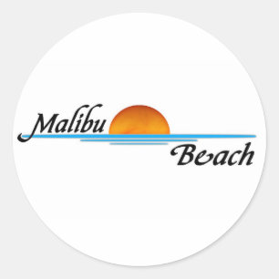 Malibu-Sonnenuntergang Runder Aufkleber