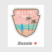 Malibu Sticker California Beach Malibu Begrüßungsb (Blatt)