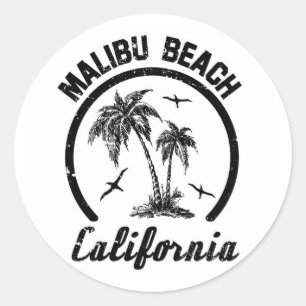 Malibu-Strand Runder Aufkleber