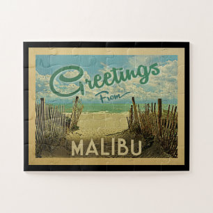 Malibu-Strand-Vintage Reise Puzzle