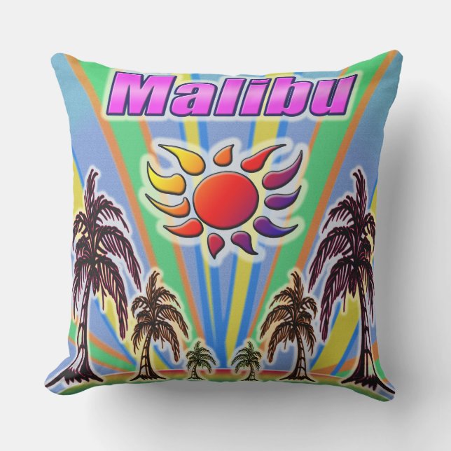Malibu Summer Liebe Pillow Kissen Für Draußen (Vorderseite)