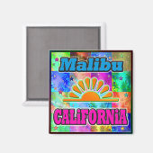 Malibu Sun & Palms Magnet (Vorderseite/Rückseite)